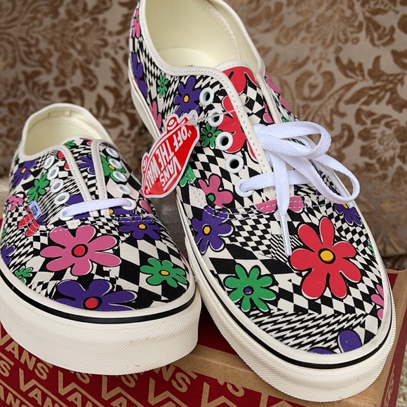 Vans Authentic Printed Floral Check/Marshmallow Mn - Picture 7 of 16